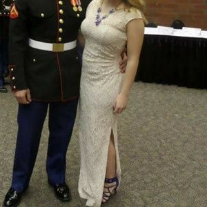 Ralph Lauren Sequin Nude Evening Dress